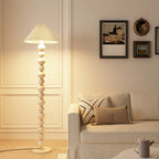 Decorative Modern Stacked Ball Floor Lamp with Fabric Shade