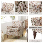 Araceli Traditional Wooden Upholstered Floral Armchair with Wingback and Nailhead Trim| ART OF LIVING DESIGNS
