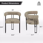 Lot de 2 chaises de salle à manger rondes modernes TUYOHW, chaises de salle à manger rembourrées avec siège coussiné et cadre en métal robuste
