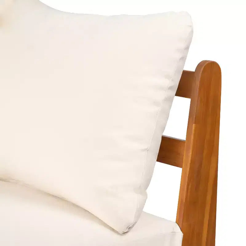 Christopher Knight Home Tavriel Mid-Century Modern Patio Acacia Wood 5-Seater Seating Set with Thick Cushions, Table Not Included