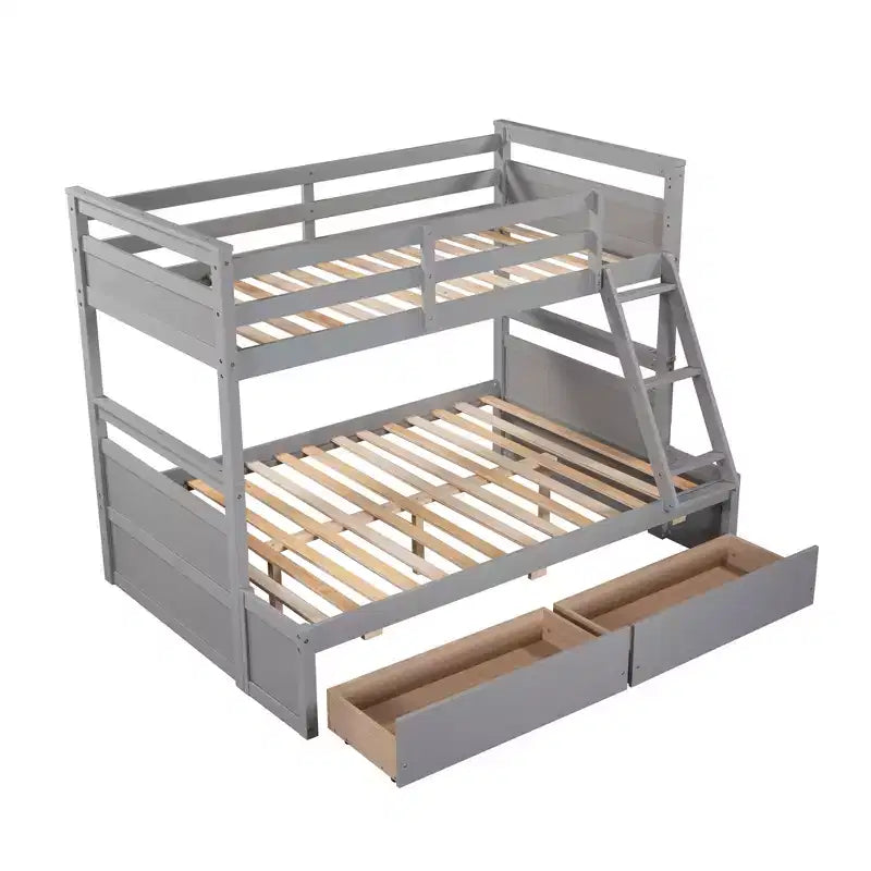 Whisen Twin over Full Bunk Bed with 2-Storage Drawers