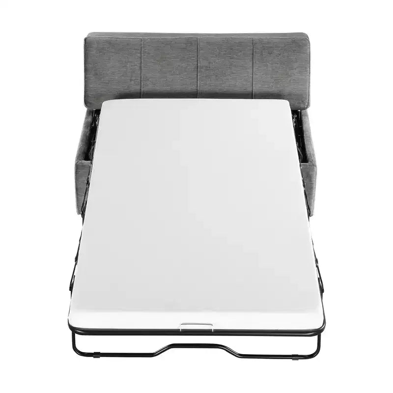 Twin Size Convertible Ottoman Sleeper Bed with Mattress - Space-Saving Guest Bed for Living Room & Apartment
