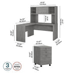 Echo L Shaped Desk with Hutch and Drawers