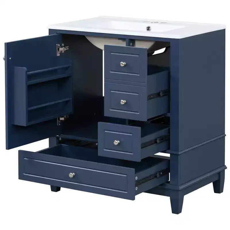 30 Bathroom Vanity Sink Combo, Bathroom storage Cabinet with Drawers and Shelf, Single Sink Bathroom Vanity
