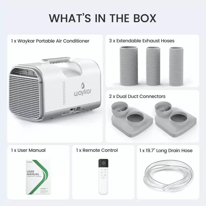 Waykar 4500 BTU 3-in-1 Portable Air Conditioner for Tent, Camping & RV with Dehumidifier and Remote Control
