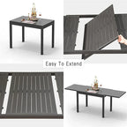 90-in. Patio Dining Expandable Table, Metal Aluminum Outdoor Table for 4-8 Person Rectangular Table for Garden Bistro