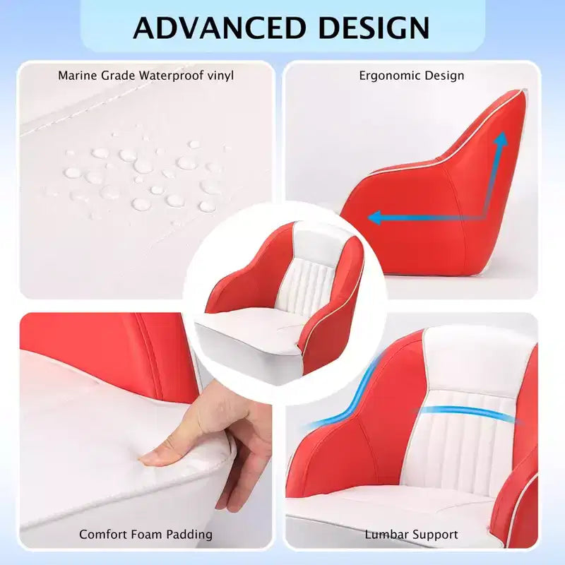 Pontoon Boat Seat, Captains Bucket Boat Seat, Back Folding Boat, Boat Cabin SeatingFishing Seats for Boats, Boat Bucket Seat
