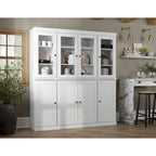 100% Solid Wood Kitchen China Pantry Buffet with Glass or Solid Wood Doors and 2-Drawer Kit 65 x 71.5