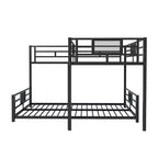 Twin over Full L-shaped Metal Bunk Bed with Ladder and Guardrail -ModernLuxe