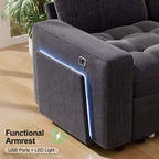 Dyonery 7-seater reclining sofa, modular sofa, side table with hidden storage, rechargeable
