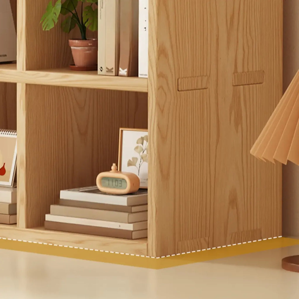 Modern Horizontal Wood 8-Cube Natural Finish Bookcase