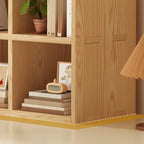 Modern Horizontal Wood 8-Cube Natural Finish Bookcase