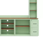 ModernLuxe 4-in-1 Farmhouse Entertainment Center Wall Unit, Fits TVs Up to 70, TV Stand Media Console w/ Adjustable Shelves & Drawers