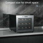 12- Bottle Wine Cooler Refrigerator,Mini Wine Cellars(54-66ﾂｰF),Countertop Wine Cooler with Digital Temperature Control