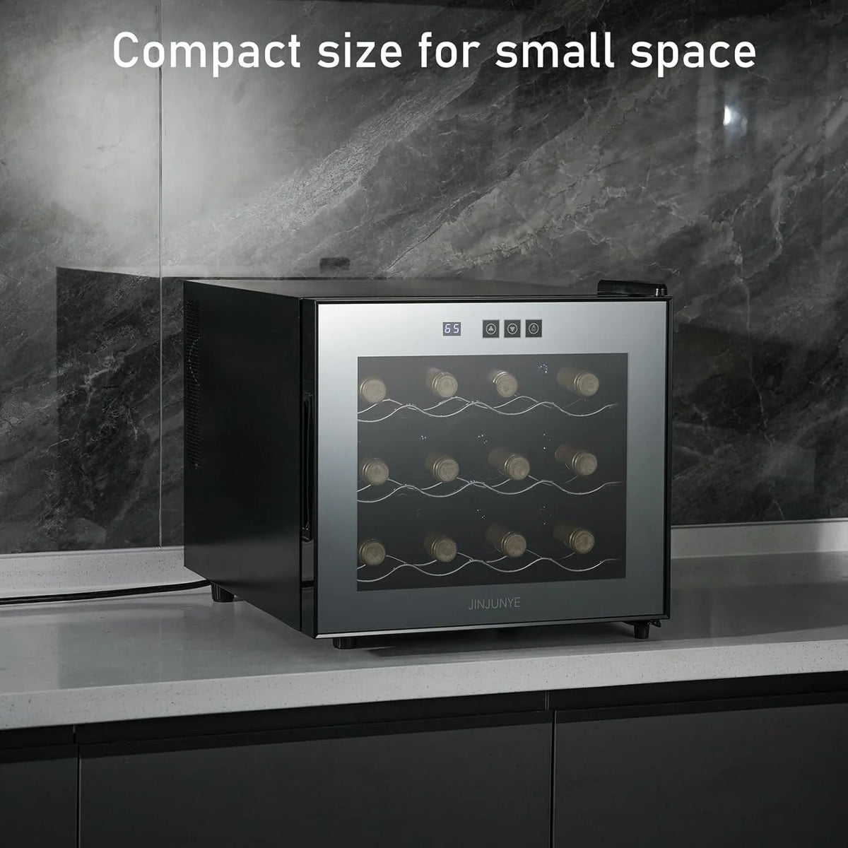12- Bottle Wine Cooler Refrigerator,Mini Wine Cellars(54-66ﾂｰF),Countertop Wine Cooler with Digital Temperature Control