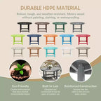 WestinTrends Dylan 5-Piece Outdoor Patio HDPE Adirondack Chair With Round Coffee Table Conversation Set