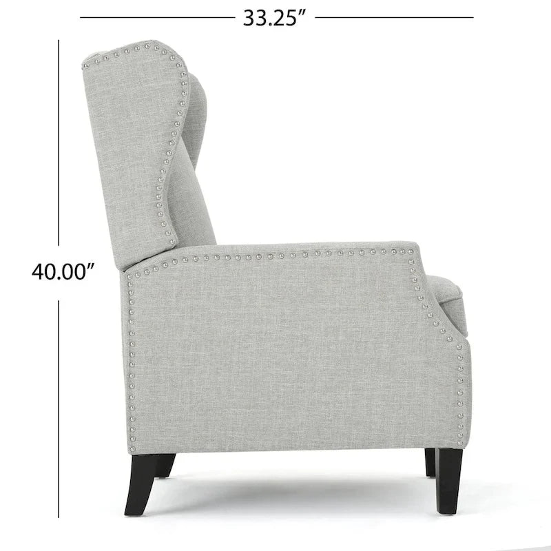 Wingback Push-Back Recliner Chair, Upholstered, Classic Style, Living Room Accent