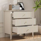 Heynemo 3 Drawer Dresser, Painted 30 Inch Tall Wood Nightstand with Storage, Wide Modern Chest of Drawers with Ball Bearing Slide