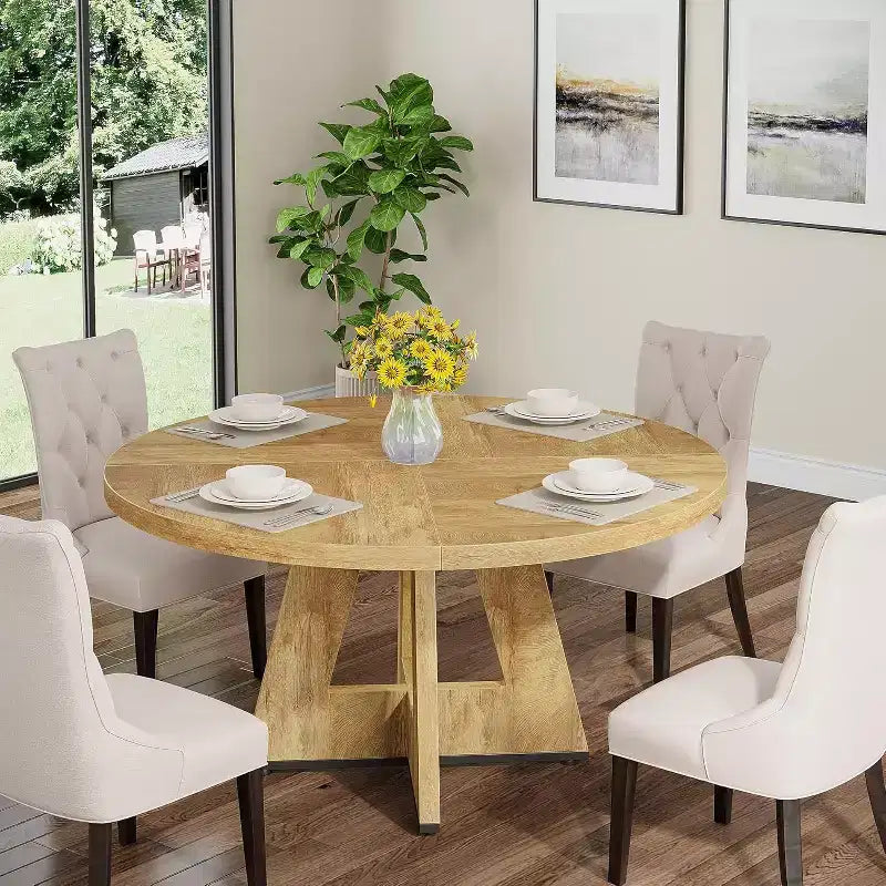 47 Inch Round Dining Table for 4 people
