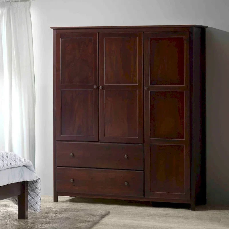 Grain Wood Furniture Shaker Wood 3-door Armoire - 60x72x22