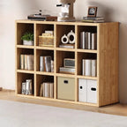 Modern Horizontal Wood 8-Cube Natural Finish Bookcase