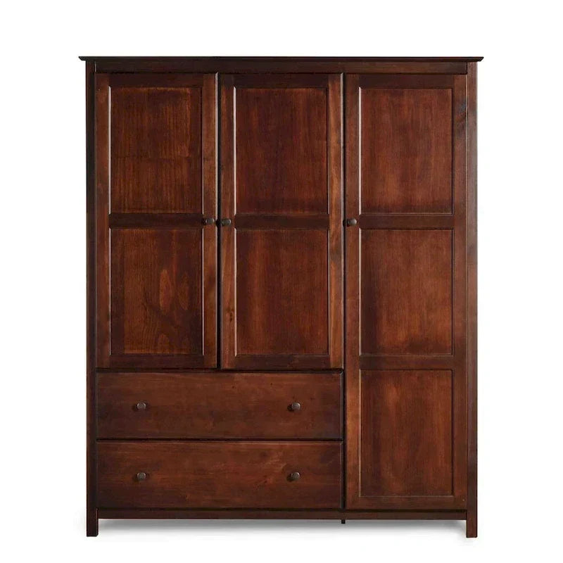 Grain Wood Furniture Shaker Wood 3-door Armoire - 60x72x22