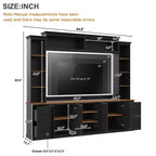 ModernLuxe 4-in-1 Farmhouse Entertainment Center Wall Unit, Fits TVs Up to 70, TV Stand Media Console w/ Adjustable Shelves & Drawers