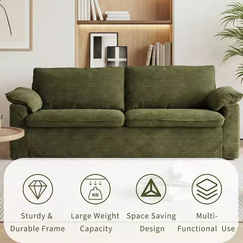 Dyonery 86 Cloud Loveseat Sofa, Deep Seat & Wide Armrest Pillows, Sturdy Frame, Breathable Ergonomic Design