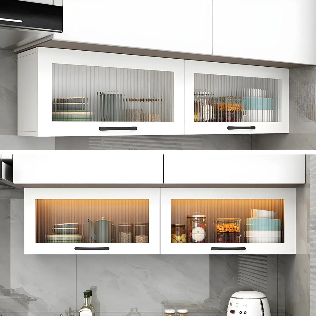 Kitchen White Wood Wall-Mounted Storage China Cabinets