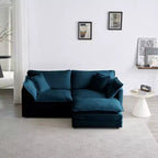 Chenille Loveseat with Ottoman and Footrest: Ideal for Small Spaces
