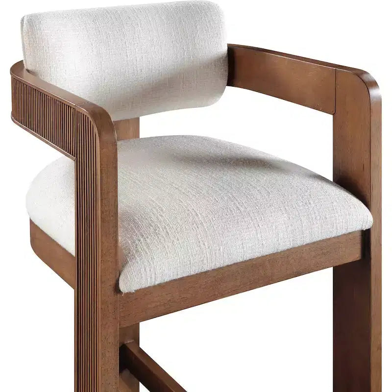 Meridian Furniture,Sacha Linen Textured Fabric Stool