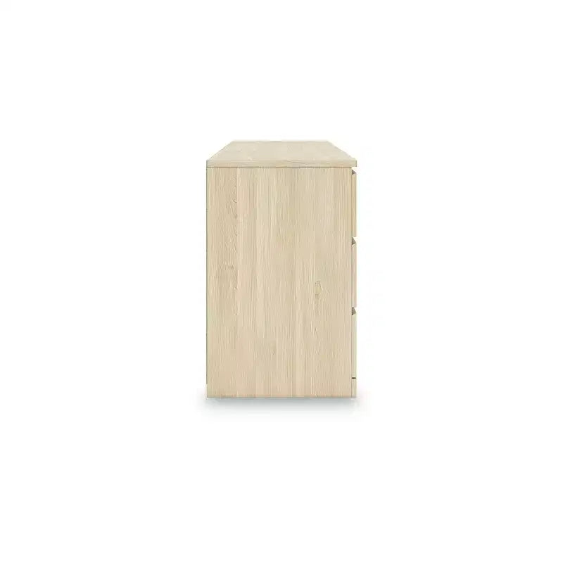 Signature Design by Ashley Modern Onita 6 Drawer Dresser, Natural Brown Wood Finish Dresser with Hardware-Free Design