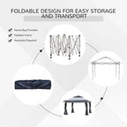 Outsunny 12 x 12 Pop Up Canopy Sun Shade Instant Tent Folding with Mesh Sidewall Netting, 3-Level Adjustable Height