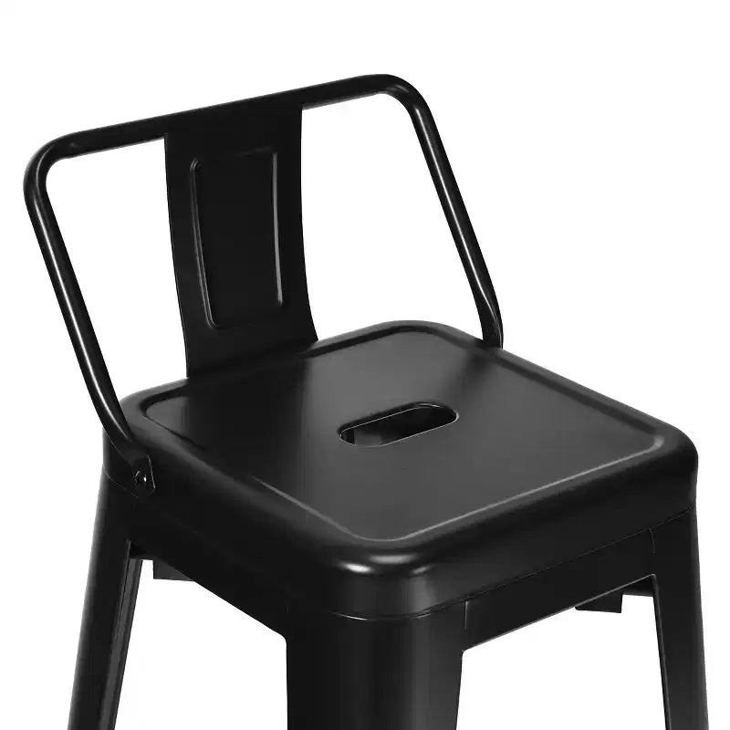 Costway Set of 4 Metal Bar Stools 30'' Bar Height Barstools Industrial W/ Low Back Steel