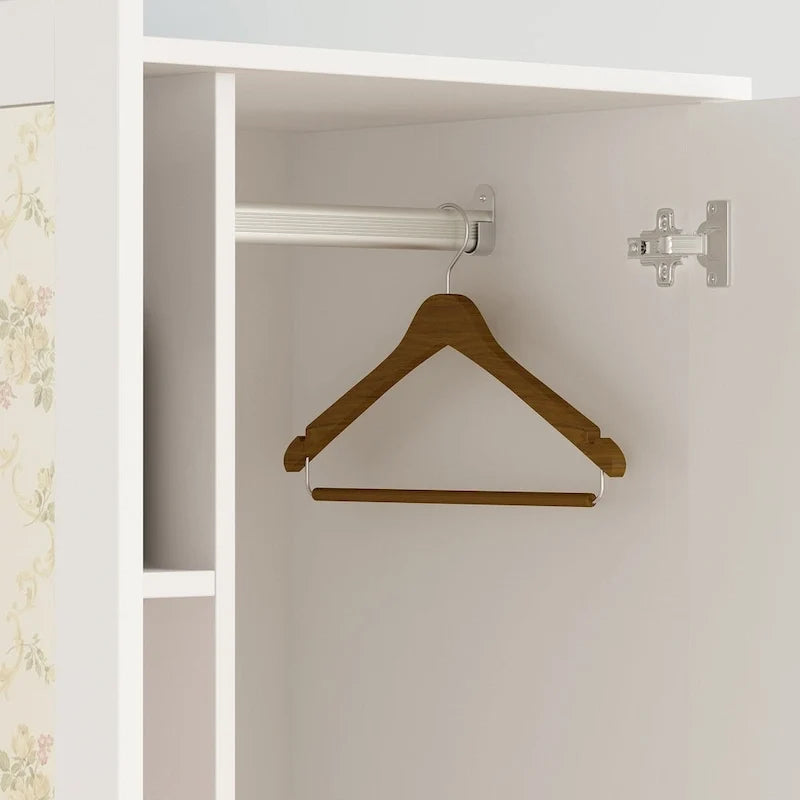 Armoire à deux portes avec miroir, blanc/brun foncé, 31,5L x 72H po – 31,5L x 72H po