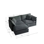 Chenille Loveseat with Ottoman and Footrest: Ideal for Small Spaces