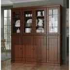 100% Solid Wood Kitchen China Pantry Buffet with Glass or Solid Wood Doors and 2-Drawer Kit 65 x 71.5