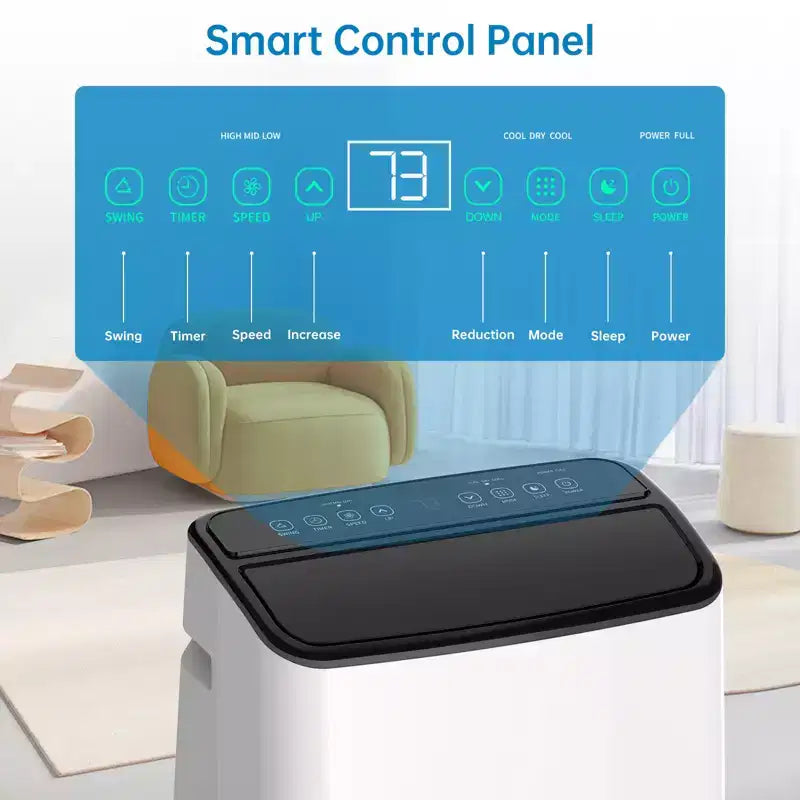 Acekool 14000 BTU Portable Air Conditioner, 3-in-1 AC Unit with WiFi, Cools and Heats Up to 700 Sq Ft, Remote, for Living Room/RV/Workspace