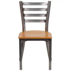 Emma and Oliver 2 Pack Clear Coated Ladder Back Metal Restaurant Chair
