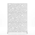 72H Room Divider Rectangle Galvanized Metal Frame Freestanding Privacy Screen Garden Fence Patio White