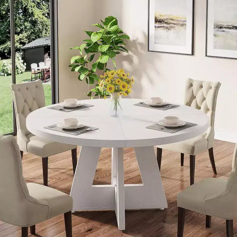 47 Inch Round Dining Table for 4 people