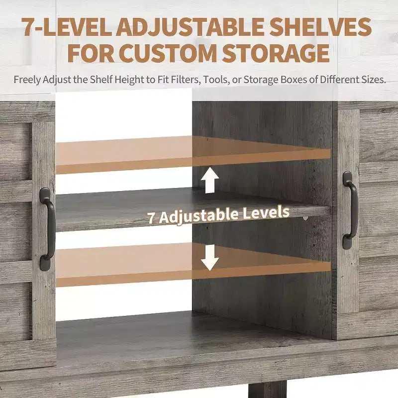 55-75 Gallon Aquarium Stand with Power Outlet, Storage Cabinets and Adjustable Shelves