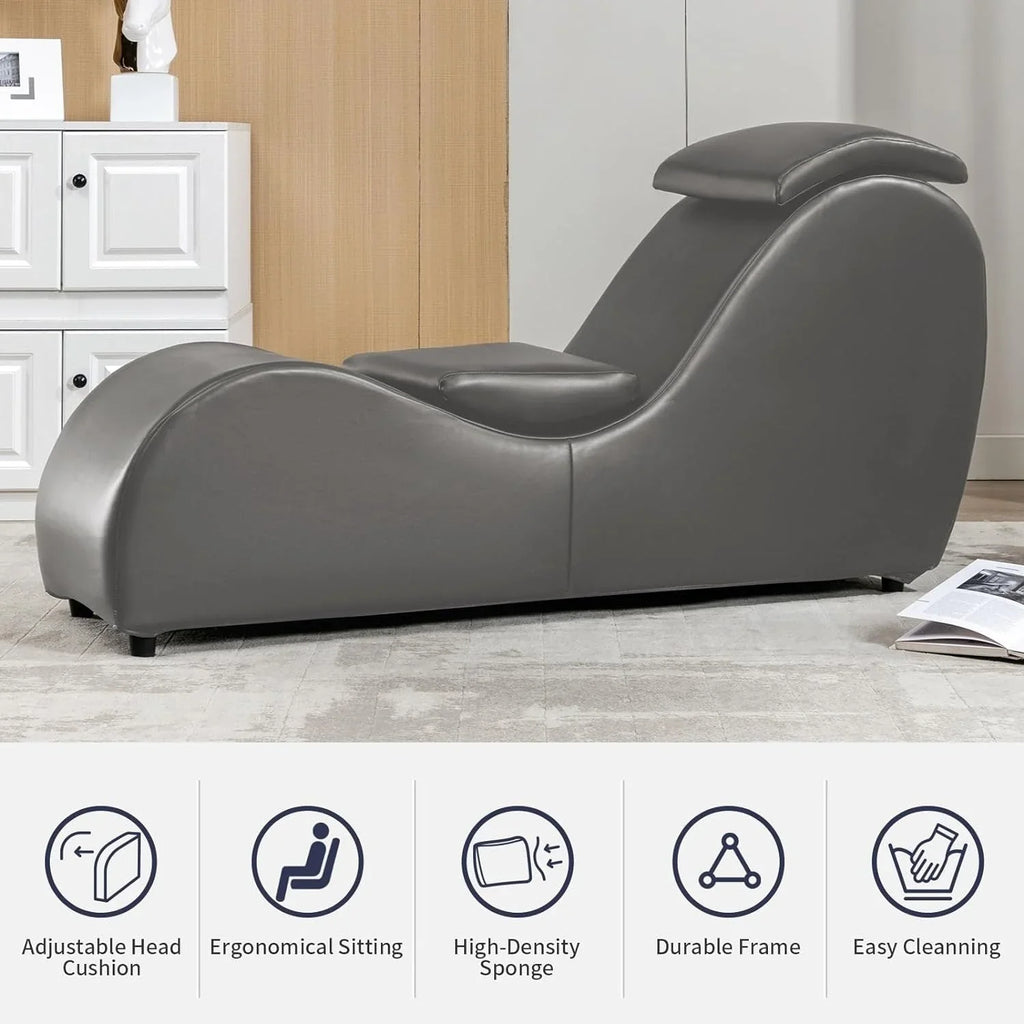 Mixoy Indoor Yoga Chair,Curved Yoga Chaise Lounge Chair for Adults Stretching Exercising Relaxing