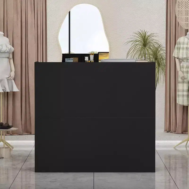 Famapy L-shaped Reception Desk Multifunctional Welcome Desk Workstation