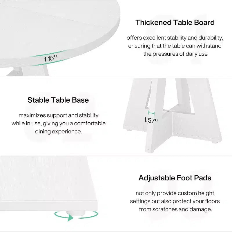 47 Inch Round Dining Table for 4 people