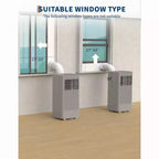 Climatiseur portable, 10 000 BTU, pour pièce jusqu'à 42 m², climatiseur portable 3-en-1 autonome avec ventilateur et déshumidificateur
