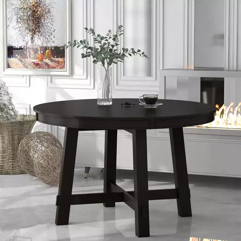 GDFStudio Joyce Table à manger extensible en bois massif de 147 cm