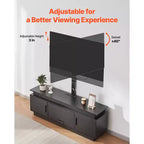 VEVOR 52 TV Stand with Mount for up to 75 in TVs, Entertainment Center with Power Outlet, Height Adjustable, Black