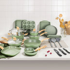 30-Piece Kitchen Granite Cookware and Bakeware Set, Cooking Pans Set Non-Stick Pots and Pans Set