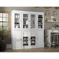 100% Solid Wood Kitchen China Pantry Buffet with Glass or Solid Wood Doors and 2-Drawer Kit 65 x 71.5